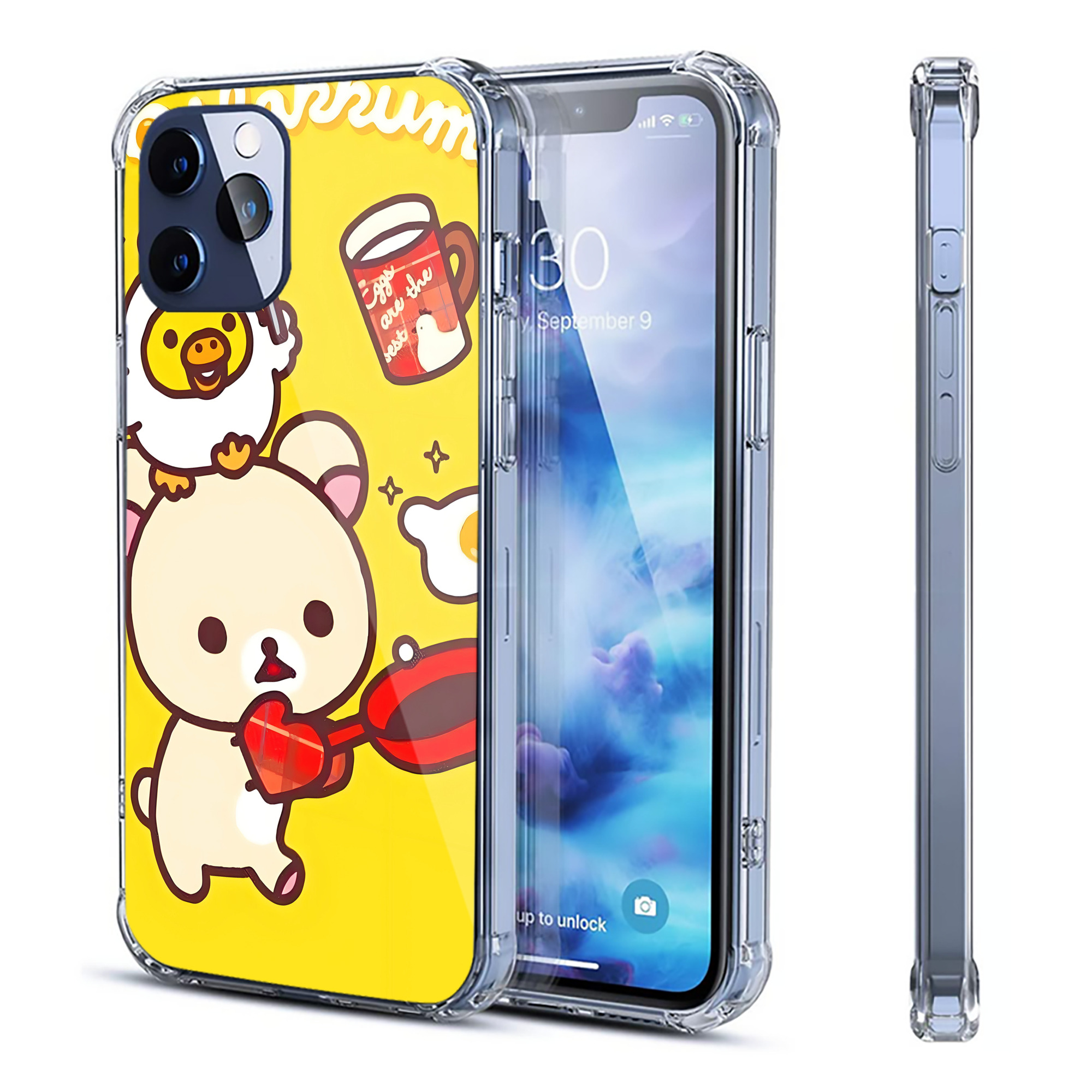 （画像用） リラックマ リラックマ キイロイトリ Rilakkuma Korilakkuma Kiiroitori 【iPhone 12シリーズ対応】透明スマホケース（クリアソフトケース）